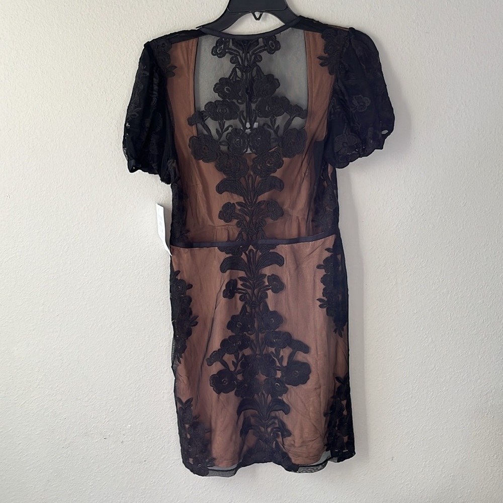 FREE PEOPLE For Love & Lemons Temecula Puff Sleeve Mini Dress size Large - Picture 6 of 8